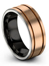 Wedding Rings 18K Rose Gold Copper Tungsten Ring Engrave Female Engagement - Charming Jewelers