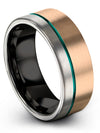 Personalized Anniversary Band Sets 18K Rose Gold Tungsten