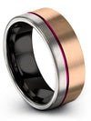 8mm 18K Rose Gold Promise Band Men&#39;s Perfect Ring 18K Rose Gold Promise Bands - Charming Jewelers