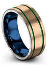 Wedding Ring for Womans Plain 18K Rose Gold Green Tungsten