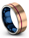 Engravable Wedding Bands Tungsten Promise Bands for Fiance Small Bands 18K Rose - Charming Jewelers