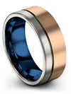 18K Rose Gold His and Fiance Promise Band Sets Womans 18K Rose Gold Wedding - Charming Jewelers
