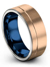 18K Rose Gold 18K Rose Gold Band Wedding Sets Tungsten Bands Promise Ring - Charming Jewelers