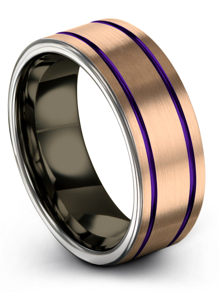 18K Rose Gold Plated Rings Set Wedding Rings 18K Rose Gold