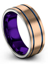 Woman Wedding Bands Unique 18K Rose Gold Tungsten Wedding Band Sets Matching - Charming Jewelers