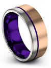 Woman&#39;s Matte 18K Rose Gold Wedding Bands Tungsten Ring for Scratch Resistant - Charming Jewelers