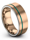 Wedding Bands 18K Rose Gold Tungsten Rings for Girlfriend