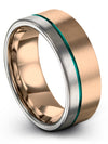 Set of Wedding Rings Tungsten Carbide Wedding Rings Band 8mm Male 18K Rose Gold - Charming Jewelers