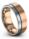 Promise Rings for His and Girlfriend 18K Rose Gold Tungsten Carbide Rings - Charming Jewelers
