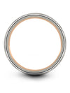 Wedding Band Rings Set 8mm Tungsten Carbide 18K Rose Gold Bands Sets Male Ring - Charming Jewelers