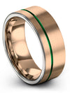 Wedding Engagement Woman&#39;s Ring Sets for Guys Mens 8mm Tungsten Ring 18K Rose - Charming Jewelers