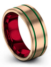 18K Rose Gold Wedding Rings 8mm Men&#39;s Bands 18K Rose Gold Tungsten Mens Right - Charming Jewelers