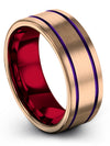 18K Rose Gold Wedding Set for Men 18K Rose Gold Tungsten Carbide Couple&#39;s - Charming Jewelers