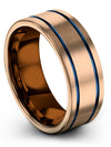 Unique Promise Band for Lady Man Tungsten Wedding Rings 18K Rose Gold Rings - Charming Jewelers