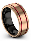 Wedding Band for Friend 18K Rose Gold Tungsten Wedding Bands for Woman Solid - Charming Jewelers