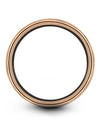 Brushed 18K Rose Gold Wedding Rings for Guy Tungsten I Love You Bands Woman - Charming Jewelers