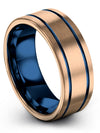 Men Bling Bands Awesome Tungsten Ring Handmade Mens Bands 8mm 3rd Tungsten 18K - Charming Jewelers