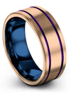 Guys 18K Rose Gold Promise Ring Tungsten Carbide Male 18K Rose Gold Tungsten - Charming Jewelers