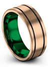 Ladies Brushed Wedding Ring Tungsten Carbide Band Woman&#39;s 18K Rose Gold 8mm - Charming Jewelers
