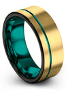18K Yellow Gold Wedding Rings Band Tungsten Bands for Man Engraved 18K Yellow - Charming Jewelers