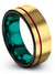 18K Yellow Gold and Red Wedding Rings for Lady Men's