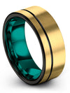 Man Wedding Rings Tungsten 18K Yellow Gold and Black Tungsten Couples Wedding - Charming Jewelers
