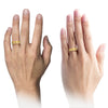 Male Matte 18K Yellow Gold Wedding Band Tungsten Rings for Man Flat Muslim 18K - Charming Jewelers