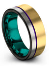 Wedding Rings Sets Tungsten Band Flat 18K Yellow Gold Bands Engagement Guys - Charming Jewelers