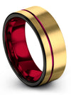 18K Yellow Gold Wedding Rings Set for Girlfriend Tungsten
