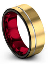 18K Yellow Gold Wedding Band for Couples Sets 18K Yellow Gold Tungsten Wedding - Charming Jewelers