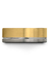 Tungsten Promise Band 18K Yellow Gold Tungsten Carbide Bands for Man Engraved - Charming Jewelers