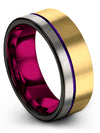Wedding Bands for Lady Small Tungsten Promise Rings for Girlfriend 18K Yellow - Charming Jewelers