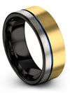 Man Simple Anniversary Ring Tungsten 18K Yellow Gold Wedding Bands 18K Yellow - Charming Jewelers