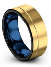 Matching Anniversary Ring 18K Yellow Gold Tungsten Engagement Guys Band Taoism - Charming Jewelers