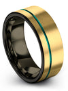 Plain 18K Yellow Gold Wedding Bands for Woman&#39;s Tungsten 8mm Engagement Man - Charming Jewelers