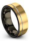 Matching 18K Yellow Gold Wedding Ring Tungsten Man Band 18K