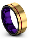 18K Yellow Gold Promise Band Sets Wife and Him Wedding Band Sets Tungsten - Charming Jewelers