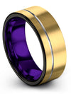 8mm 18K Yellow Gold Promise Rings Engravable Tungsten Band for Guys 18K Yellow - Charming Jewelers