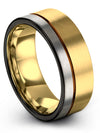 18K Yellow Gold Plain Anniversary Band Ladies Tungsten Carbide Band Promise - Charming Jewelers