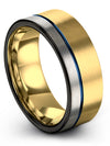 Tungsten Men Promise Ring 18K Yellow Gold Tungsten Band Engraved Man 18K Yellow - Charming Jewelers