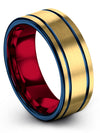 Tungsten Guys Wedding Special Ring 18K Yellow Gold Hand Gift for Fiance Guys - Charming Jewelers