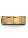 18K Yellow Gold Wedding Band for Fiance Wedding Rings 18K Yellow Gold Tungsten - Charming Jewelers