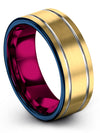 Set Wedding Bands 18K Yellow Gold Tungsten Engagement Bands for Woman Fiance - Charming Jewelers