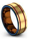Weddings Band for Her Tungsten 18K Yellow Gold Bands for Woman 8mm Simple - Charming Jewelers