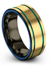 8mm 18K Yellow Gold Wedding Rings for Lady Tungsten Rings for Guys 18K Yellow - Charming Jewelers