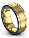18K Yellow Gold Ring Wedding Sets Tungsten Carbide Wedding Ring Men Promise - Charming Jewelers