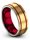 Engrave Wedding Rings Exclusive Tungsten Bands 18K Yellow Gold and Black Ladies - Charming Jewelers