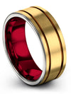 Wedding and Engagement Male Rings for Man Dainty Tungsten Ring 18K Yellow Gold - Charming Jewelers