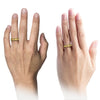 Wedding Rings Woman and Guy Set Simple Tungsten Bands Plain 18K Yellow Gold - Charming Jewelers