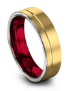 Tungsten Anniversary Ring Sets for Male 18K Yellow Gold Lady Band Tungsten 18K - Charming Jewelers